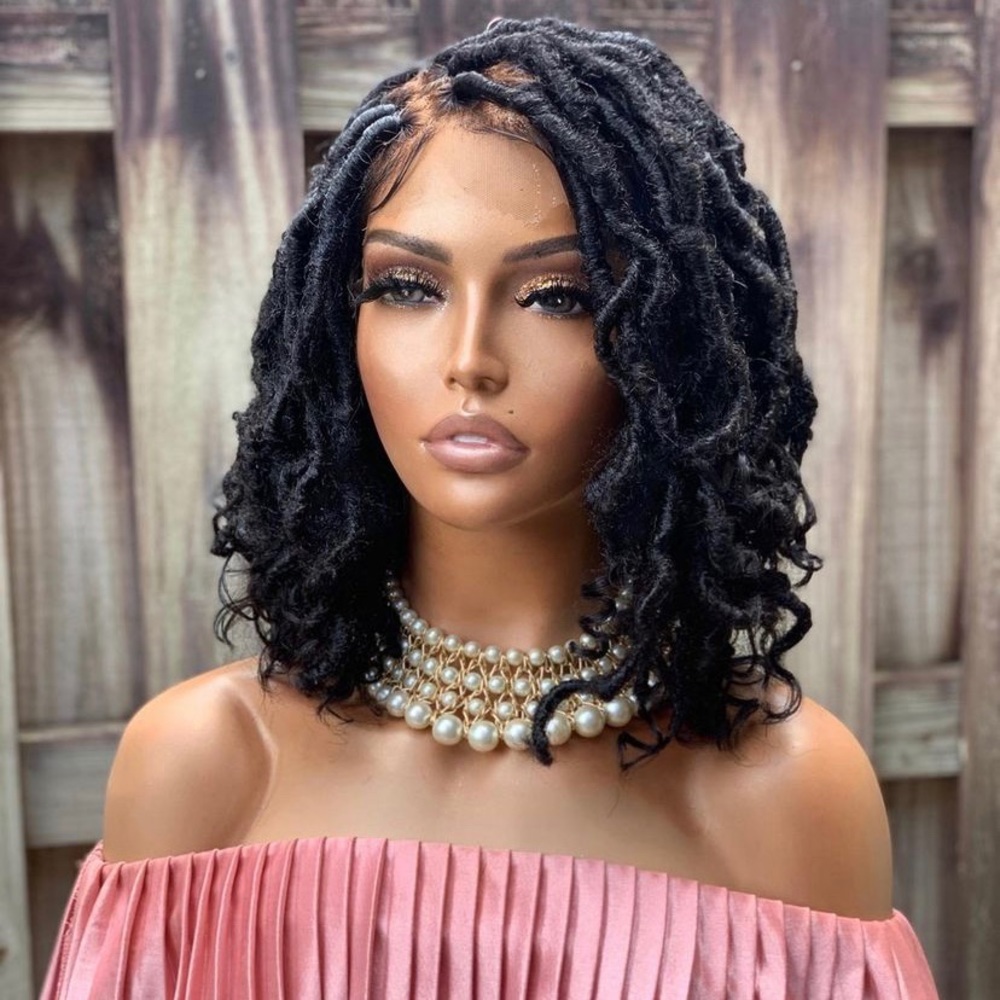 Hand Braided Boho Curly Locs Wig